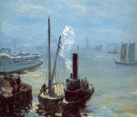 William James Glackens - Tugboat and Lighter